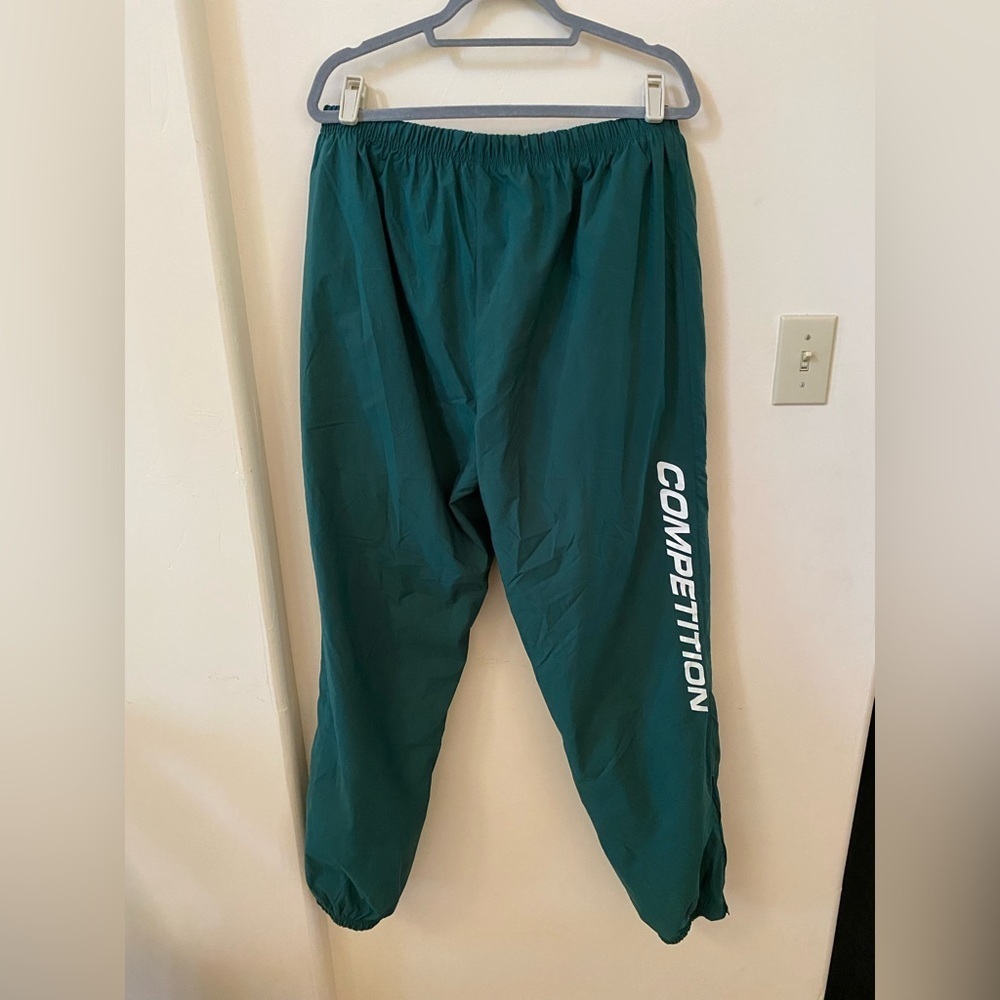 Vintage Nautica Competition Green Nylon Track Pants Mens M Oversized 90s Joggers - Picture 7 of 9